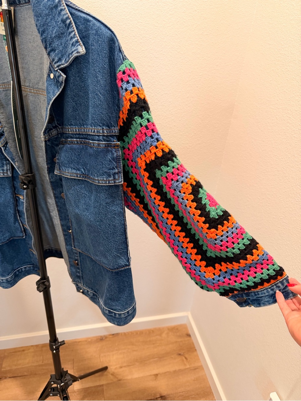 Farm Rio Crochet Denim Jacket - Picture 4 of 7